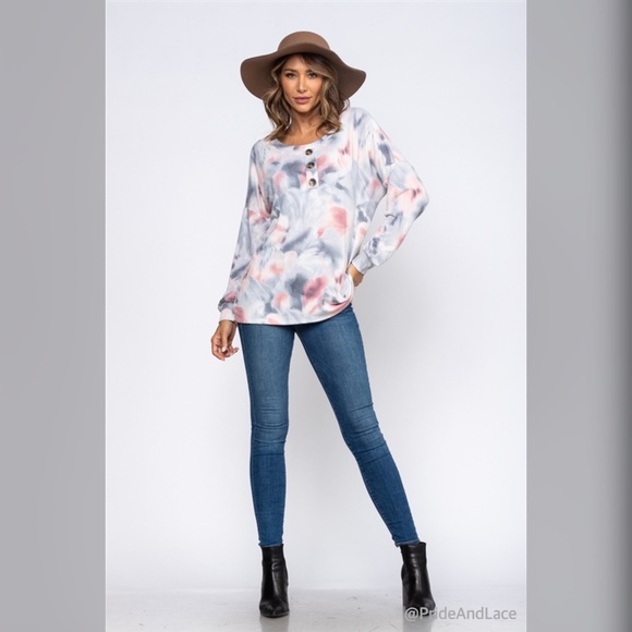 LAST 2️⃣ IVORY TIE DYE KNIT TUNIC TOP - Picture 5 of 5